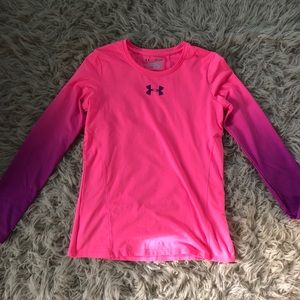 pink ombre purple, under armor, long sleeve